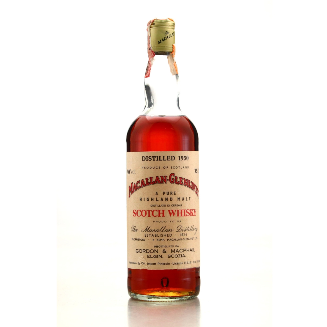 Macallan 1950 Gordon and MacPhail / Co. Pinerolo Import