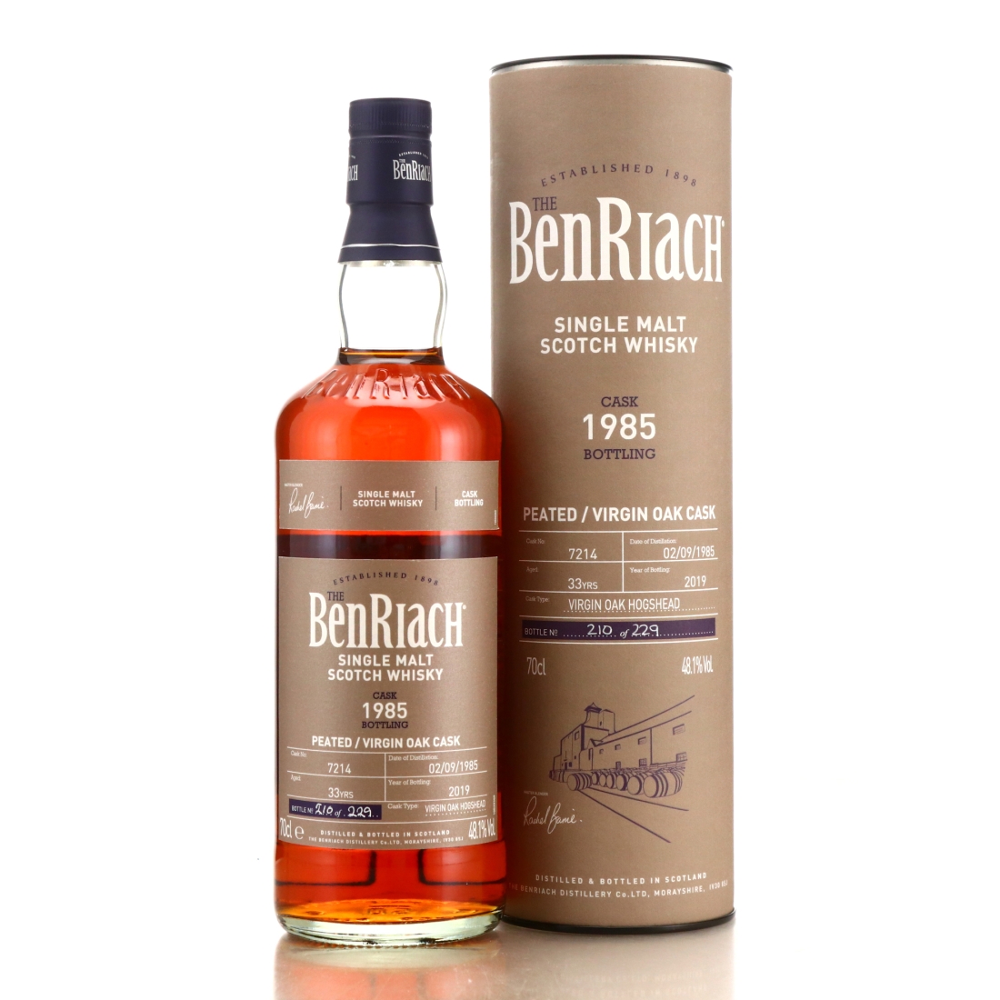 Benriach 1985 Peated Single Virgin Oak Cask 33 Year Old #7214