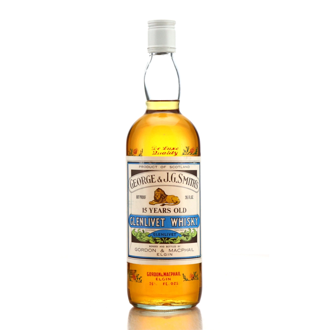 Glenlivet 15 Year Old Gordon and MacPhail 80 Proof 1970s