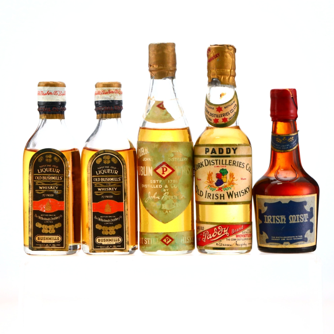 Irish Whiskey Miniature 1960s x 5