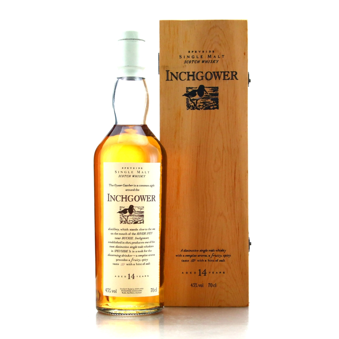 Inchgower 14 Year Old Flora and Fauna White Cap / Wooden Box