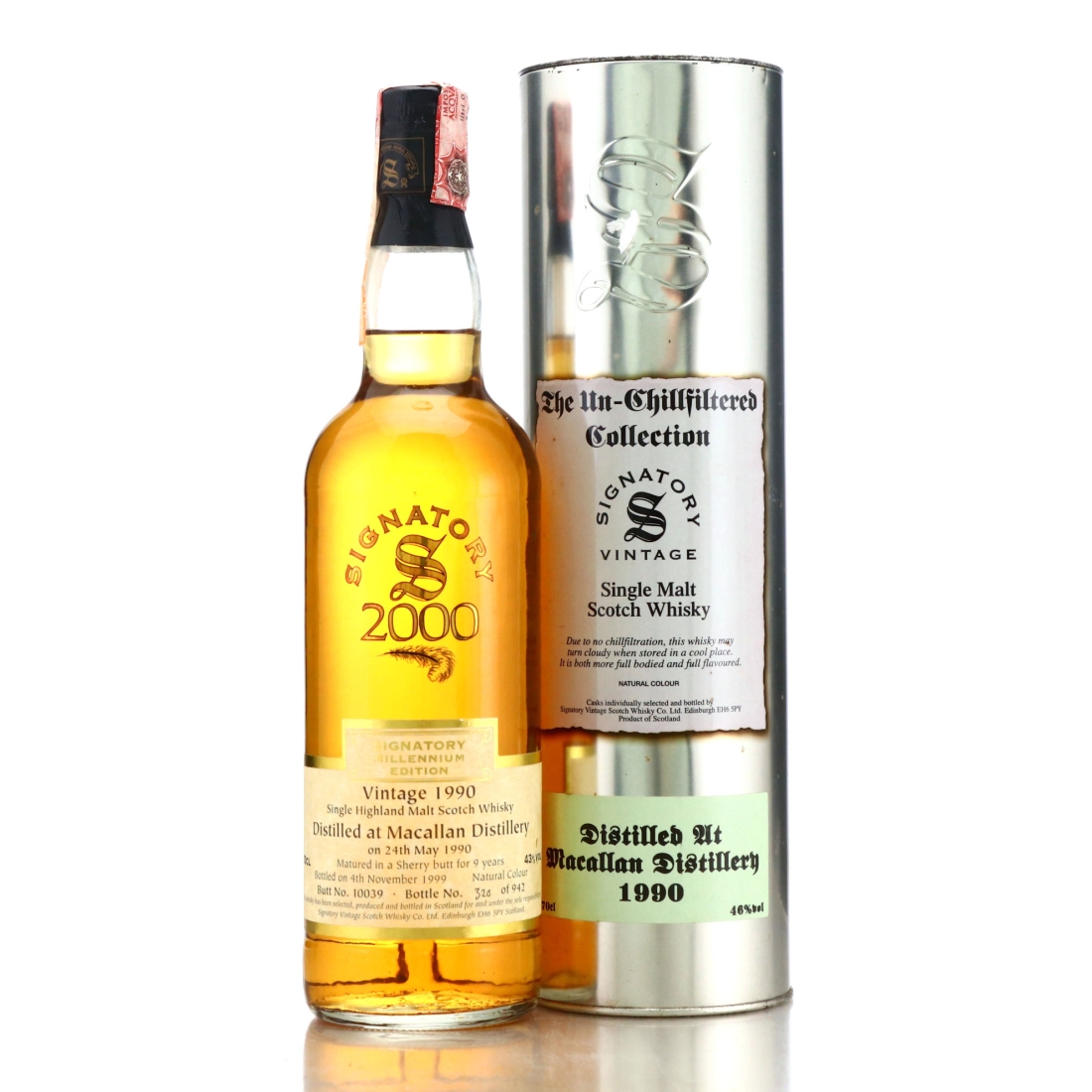 Macallan 1990 Signatory Vintage 9 Year Old #10039 / Millennium Edition
