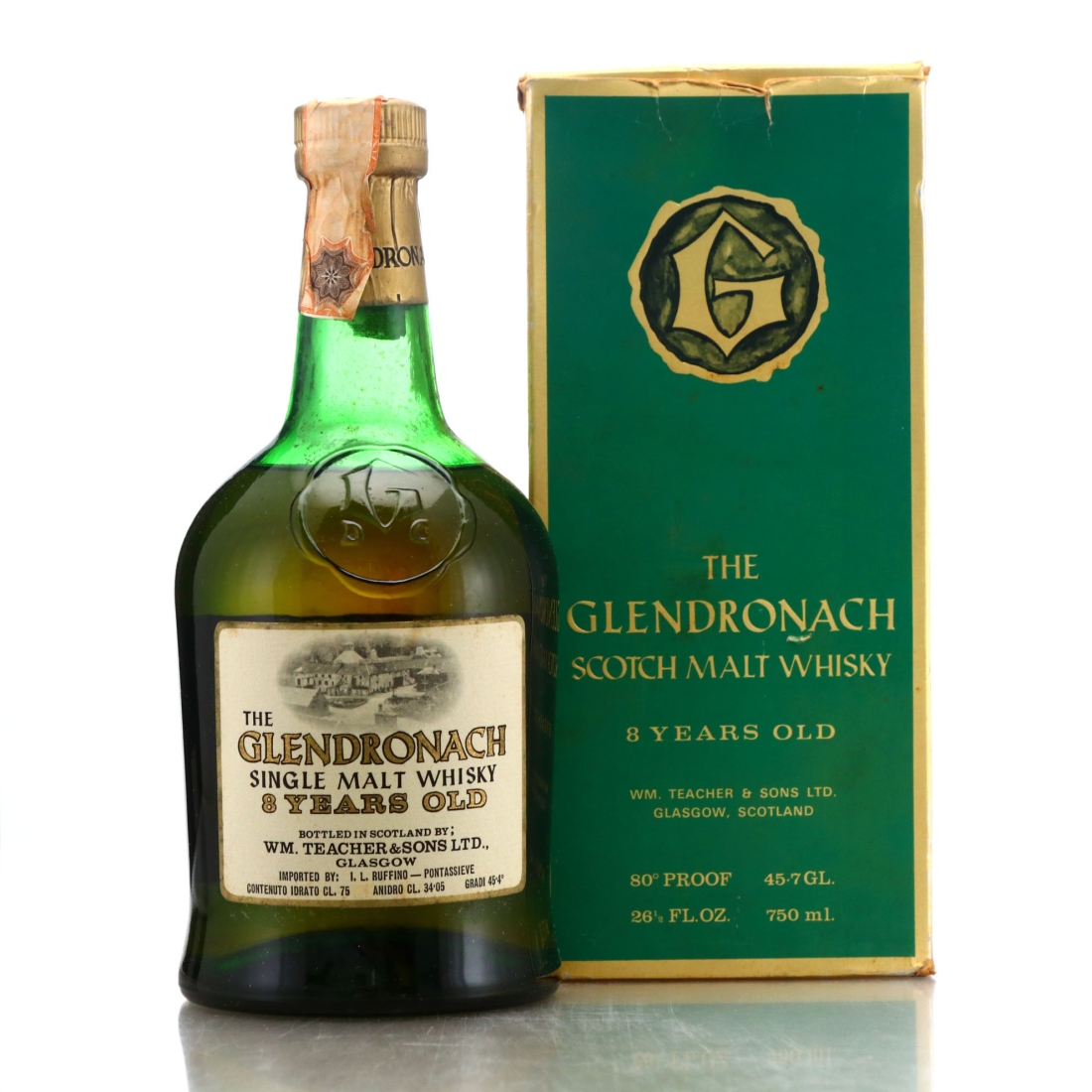 Glendronach 8 Year Old Teacher's 1970s / Ruffino Import