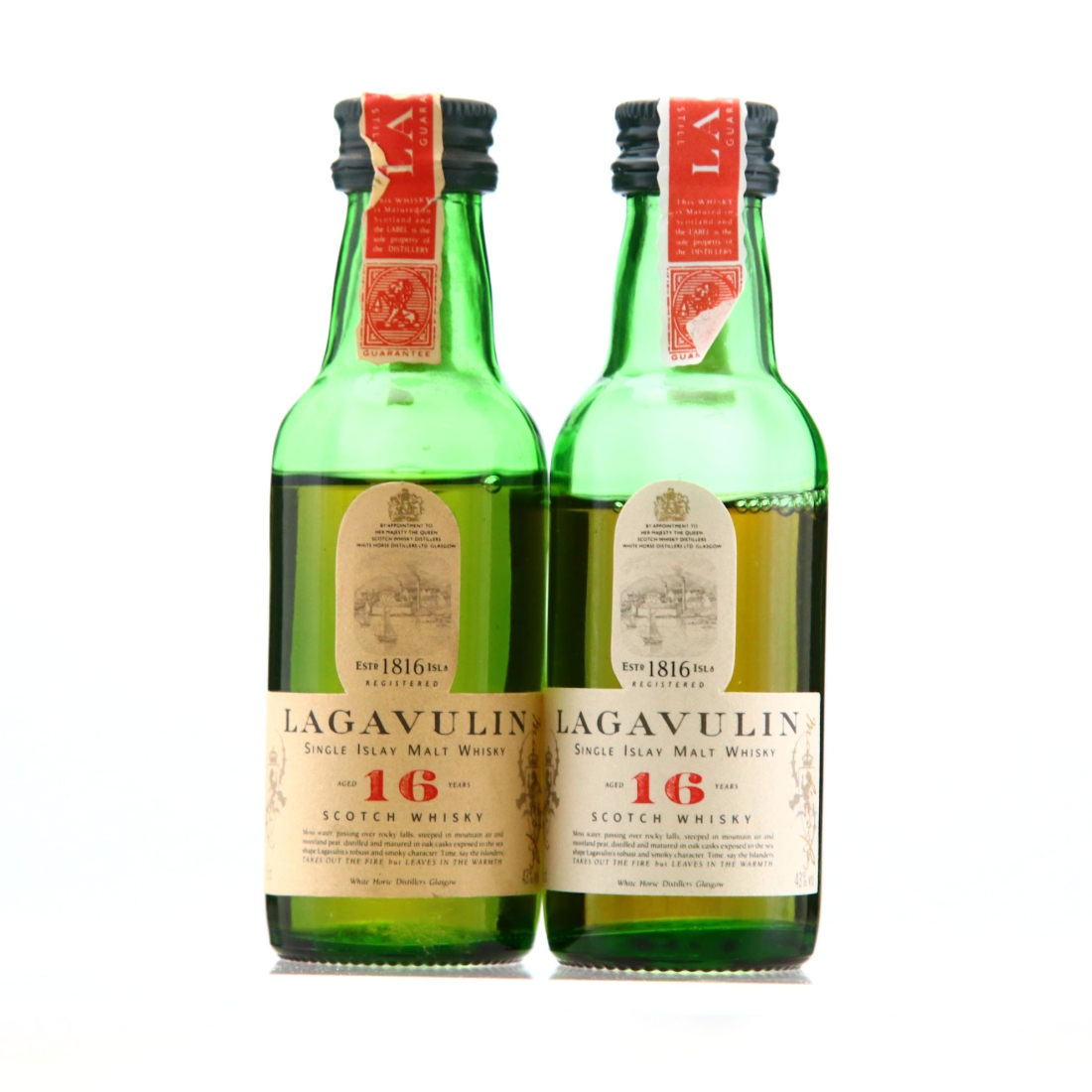 Lagavulin 16 Year Old White Horse Miniature x 2