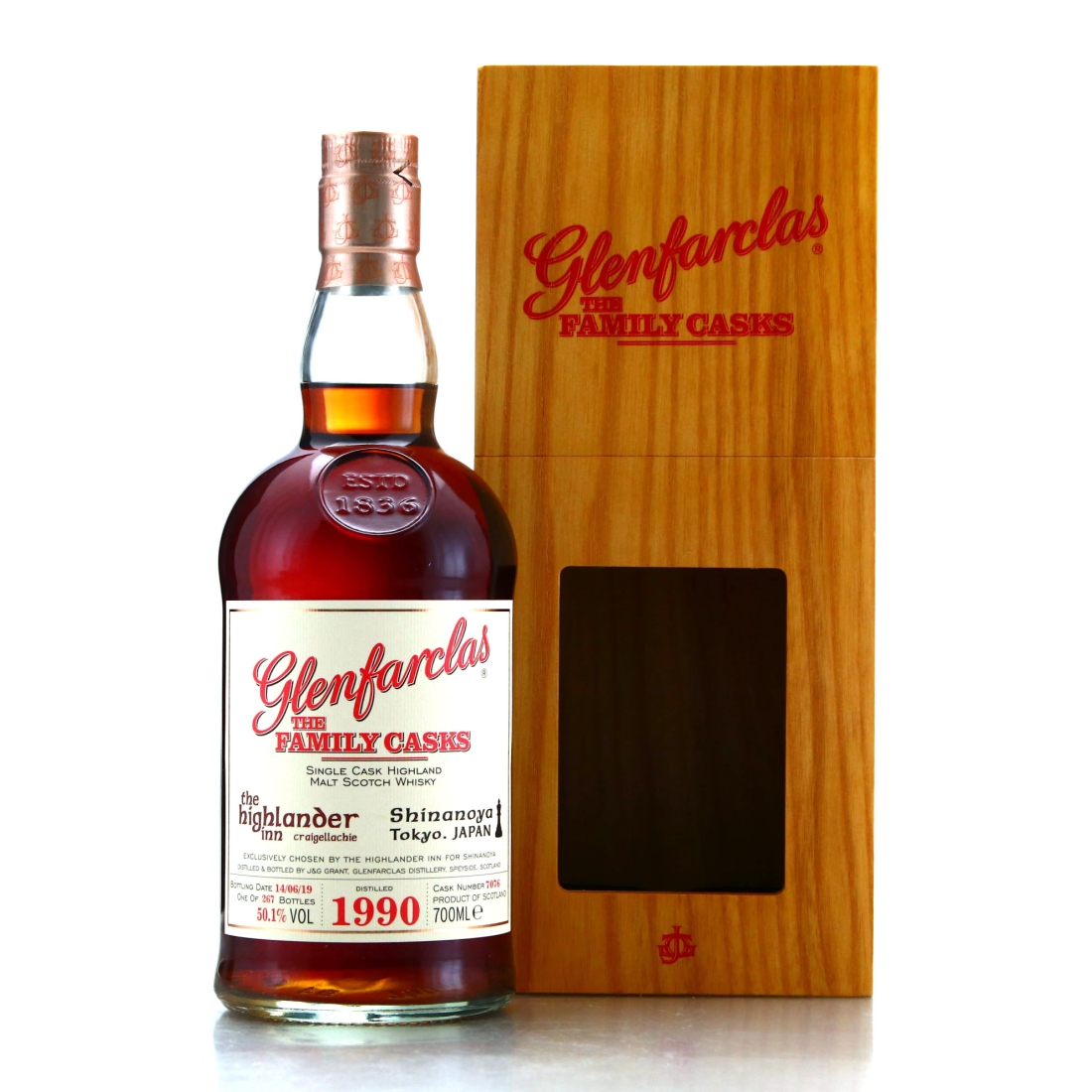 Glenfarclas 1990 Family Cask #7076 / The Highlander Inn - Shinanoya