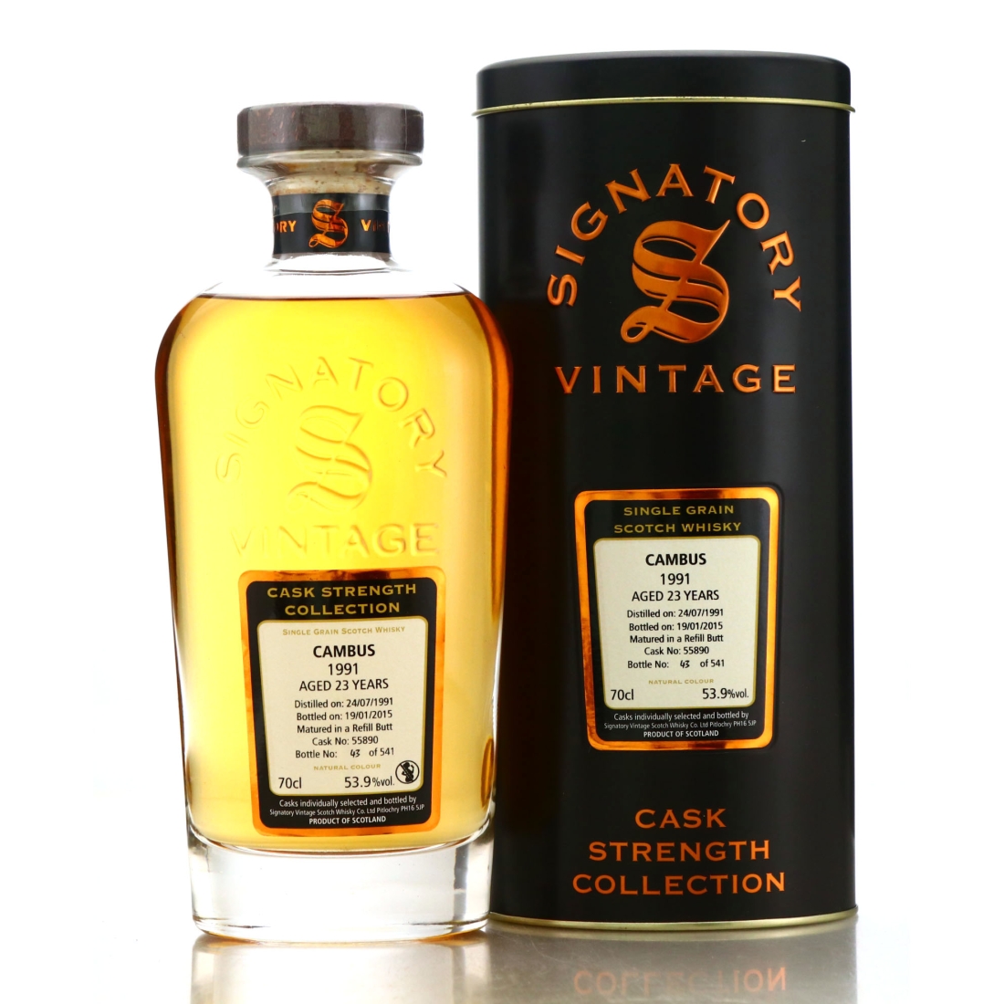 Cambus 1991 Signatory Vintage 23 Year Old Cask Strength
