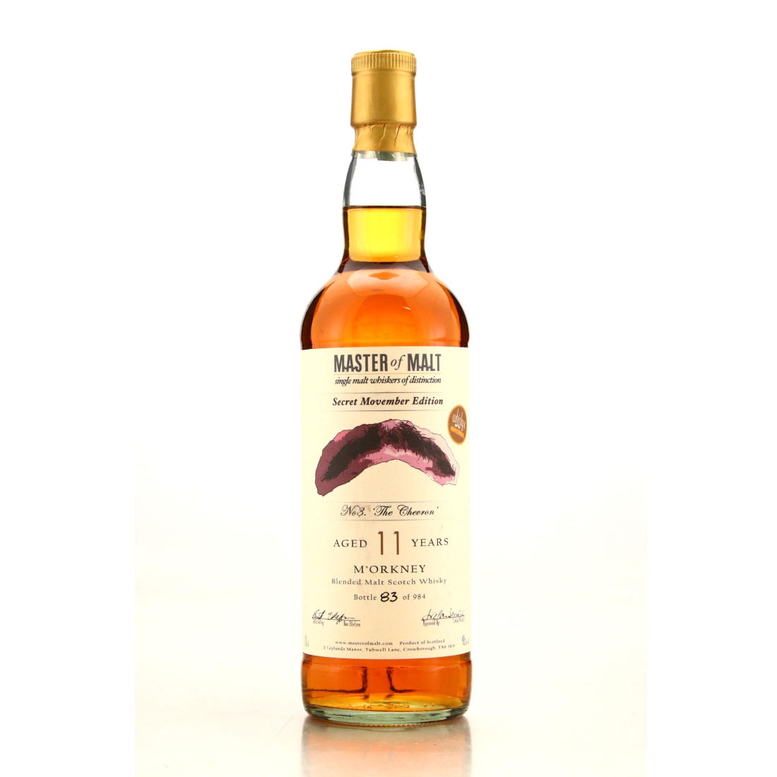 M'Orkney 11 Year Old Master of Malt / Movember 2009 - No.3 The Chevron