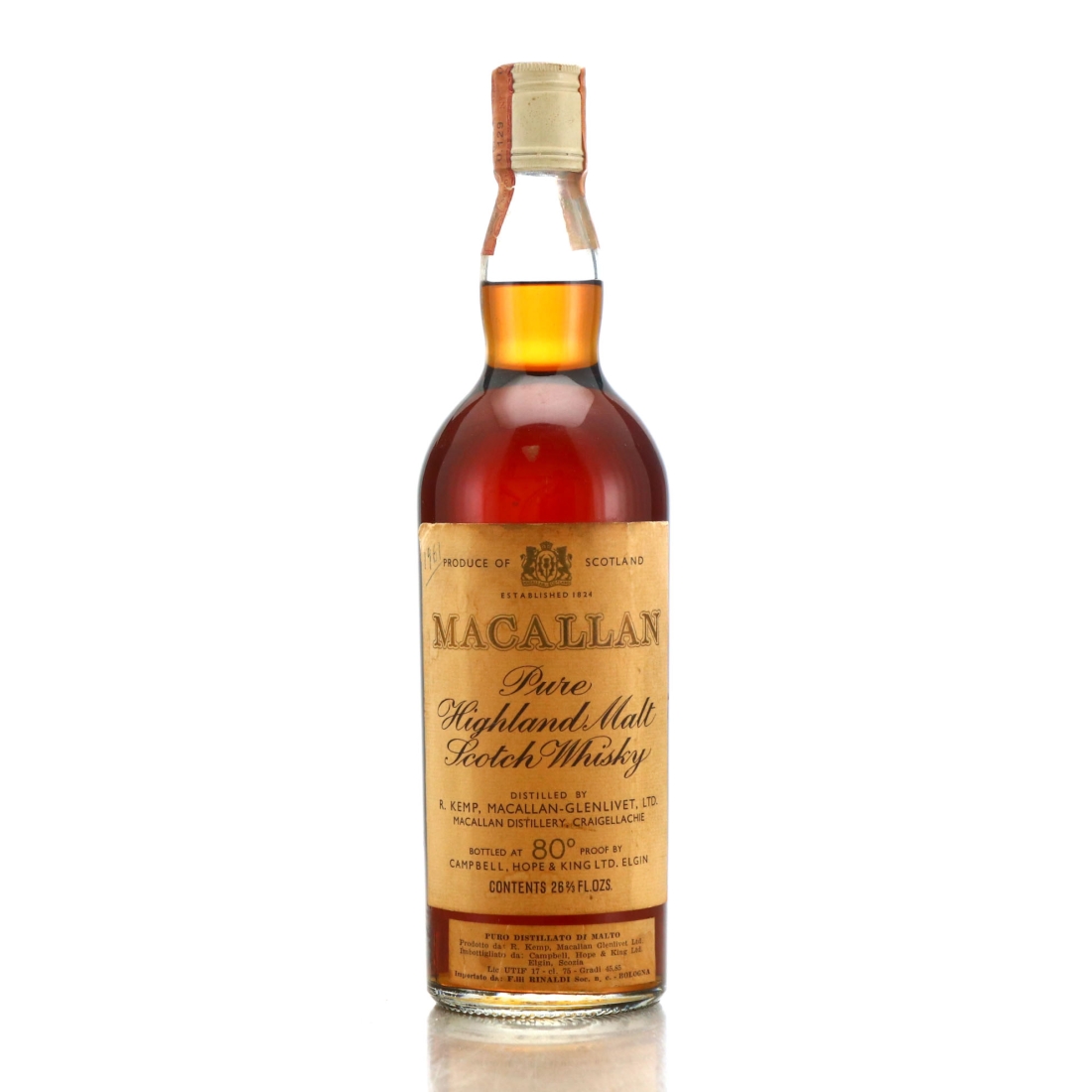 Macallan Campbell, Hope and King 80 Proof / circa 1954 vintage - Rinaldi Import