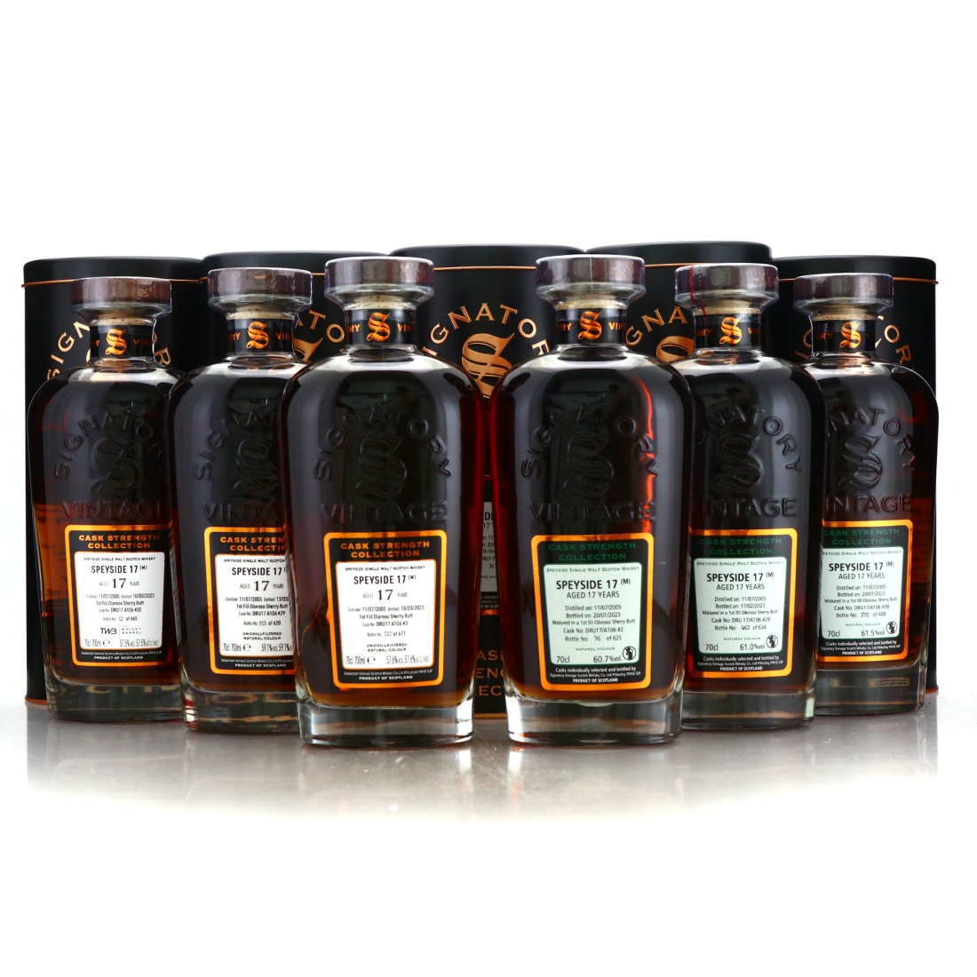 Macallan 'Speyside 17' 2005 Signatory Vintage 17 Year Old Cask Strength 6 x 70cl