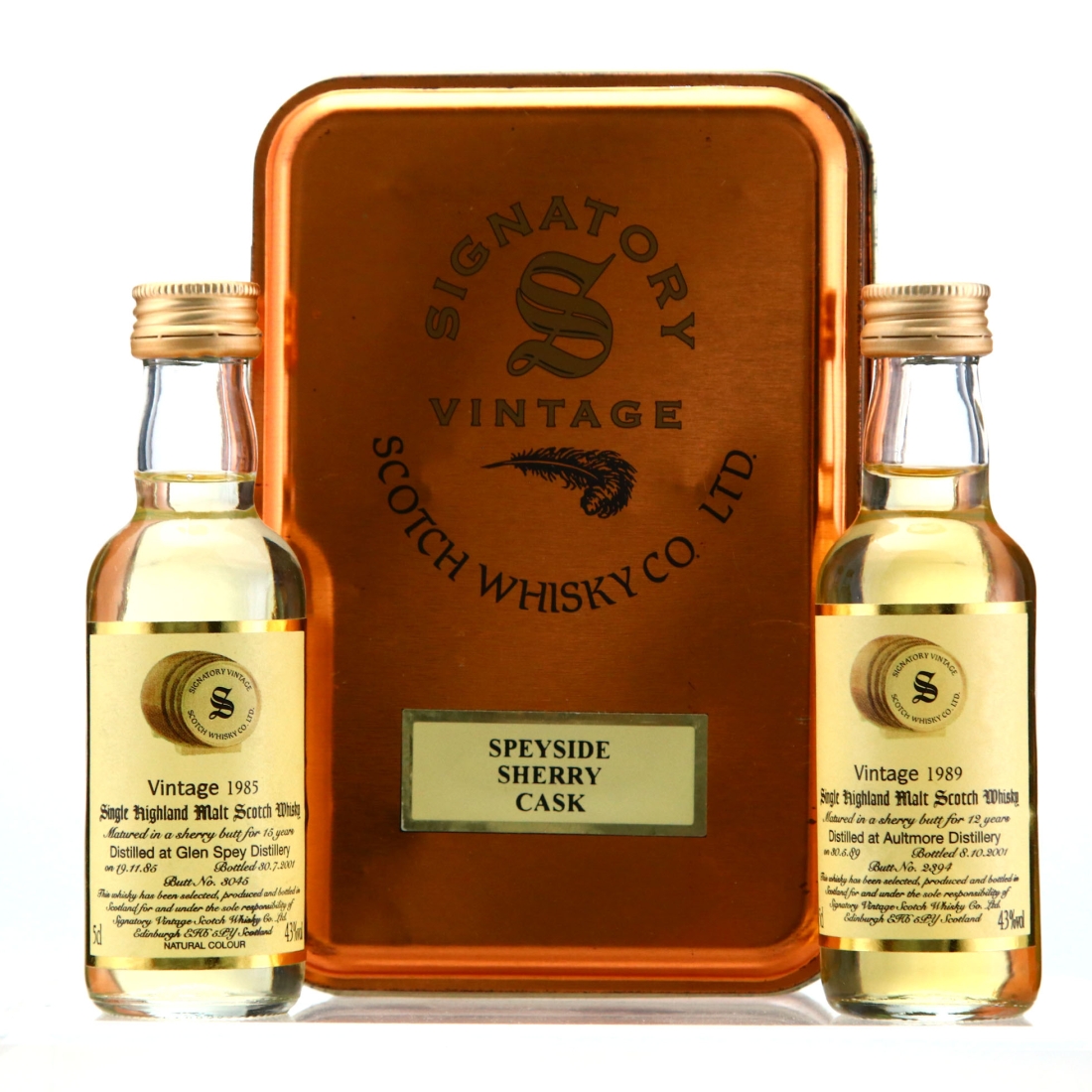Signatory Vintage Sherry Cask Miniatures x 2