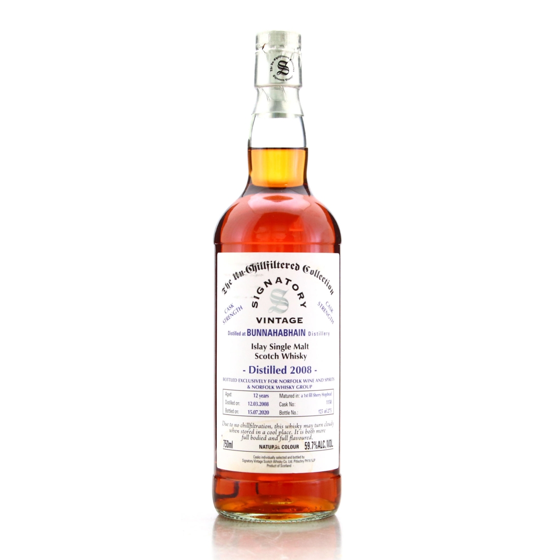 Bunnahabhain 2008 Signatory Vintage 12 Year Old 75cl / Norfolk Whisky Group
