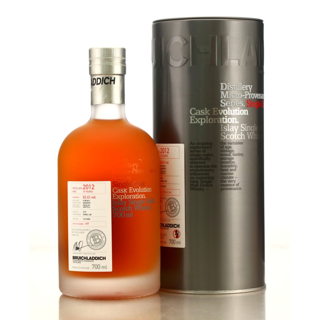 Bruichladdich 2012 Micro Provenance Single Cask 10 Year Old #2157 / UK Laddie Crew