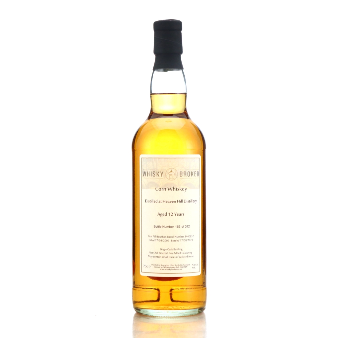 Heaven Hill 2009 Whisky Broker 12 Year Old Corn Whiskey