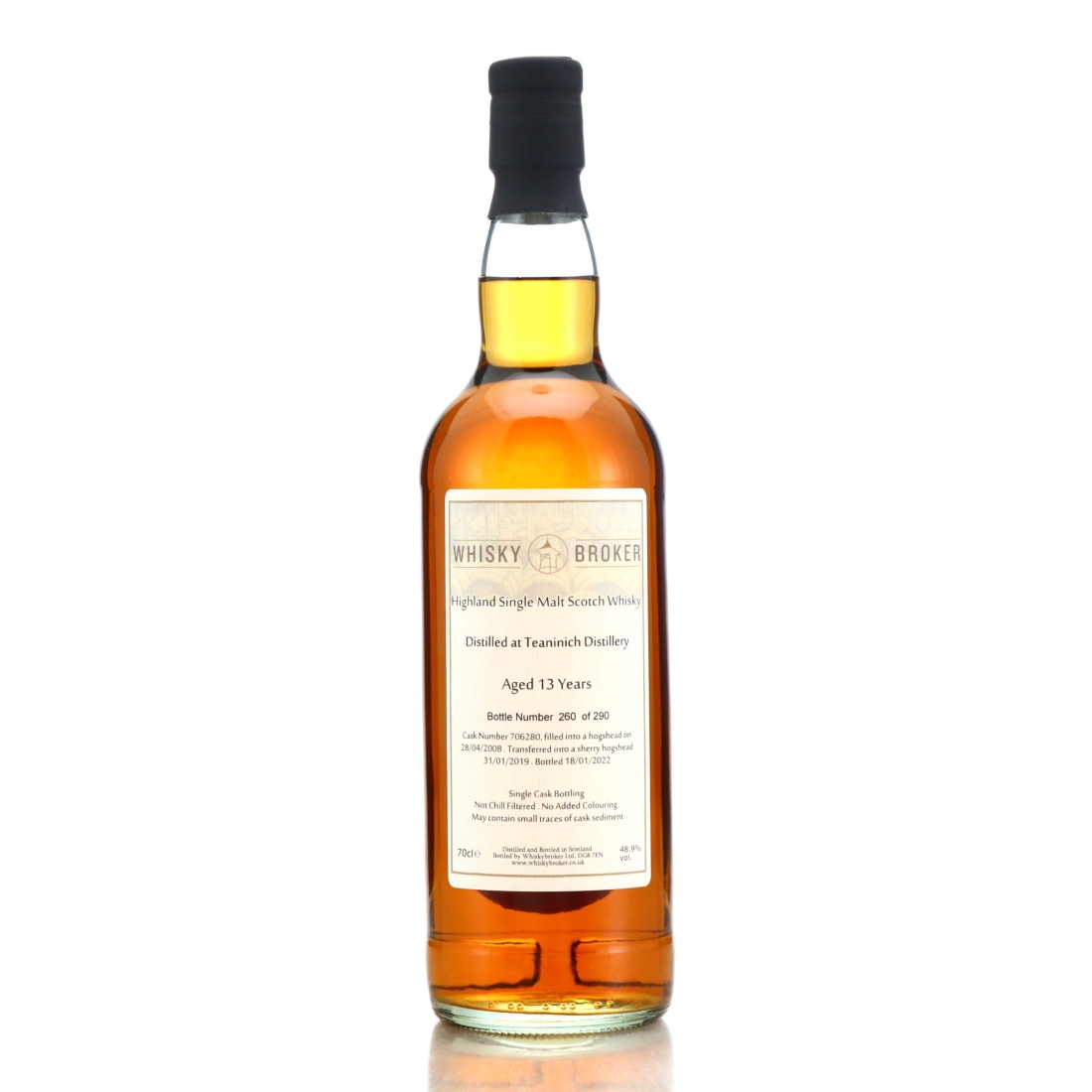 Teaninich 2008 Whisky Broker 13 Year Old