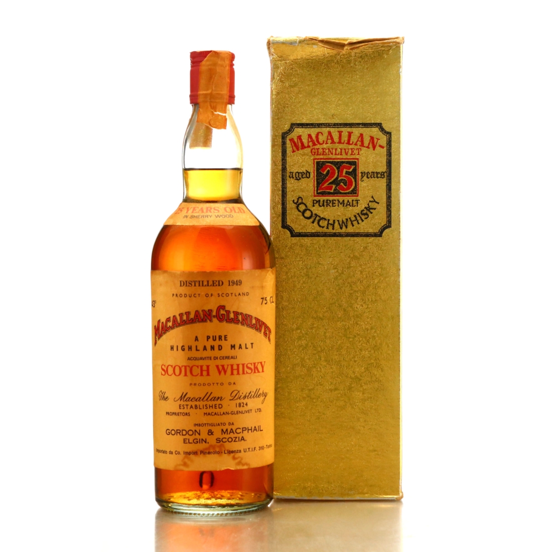 Macallan 1949 Gordon and MacPhail 25 Year Old / Co. Pinerolo Import