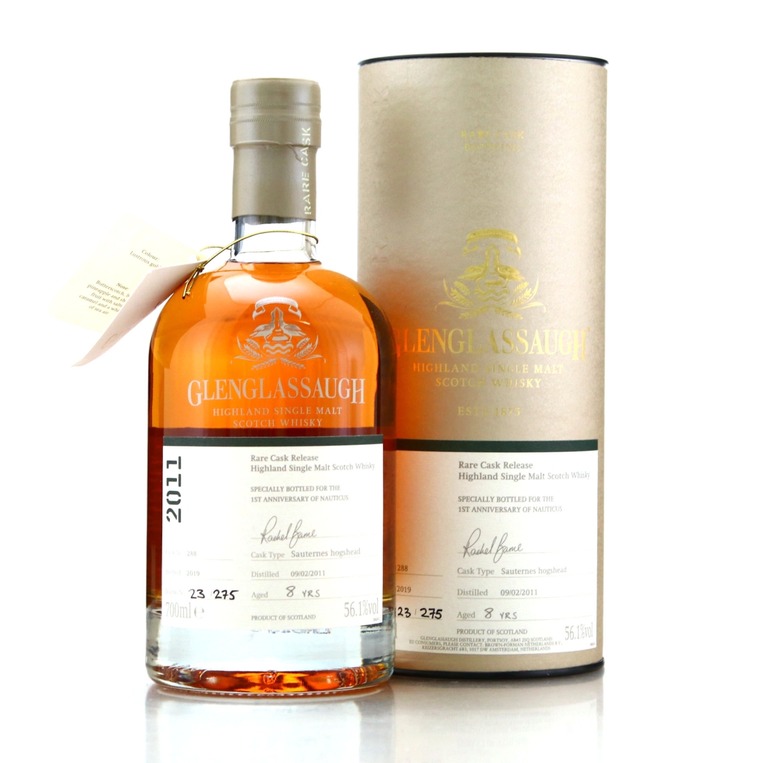 Glenglassaugh 2011 Single Sauternes Cask 8 Year Old #288 / Nauticus 1st Anniversary