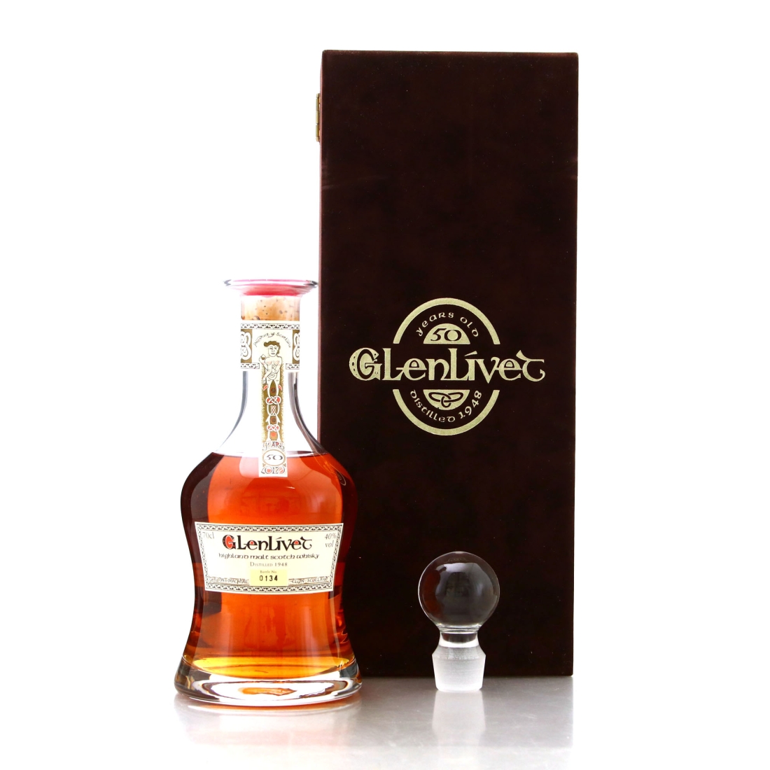 Glenlivet 1948 Gordon and MacPhail 50 Year Old 'Book of Kells' Decanter