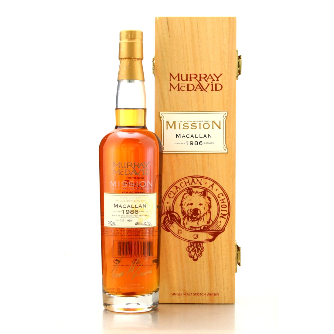 Macallan 1986 Murray McDavid 18 Year Old Mission V