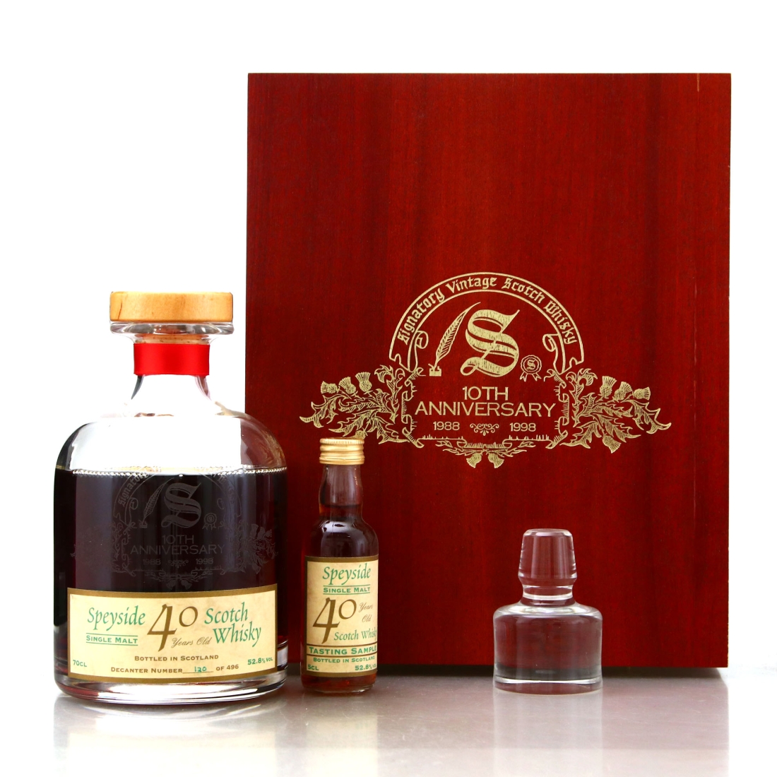 Glenfarclas 1958 Signatory Vintage 40 Year Old Decanter / 10th Anniversary
