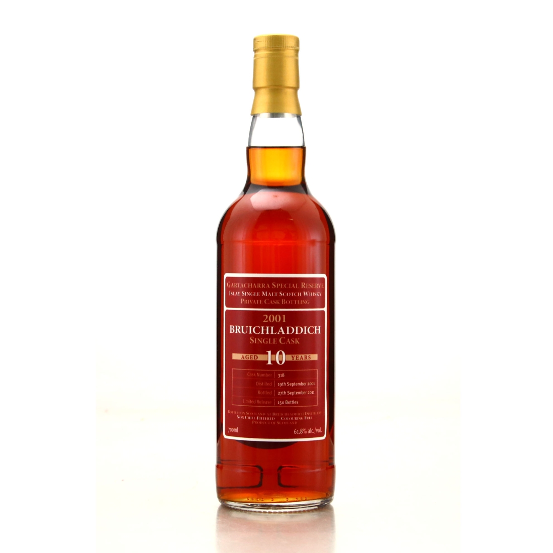 Bruichladdich 2001 Private Cask 10 Year Old  #318 / Gartacharra Special Reserve