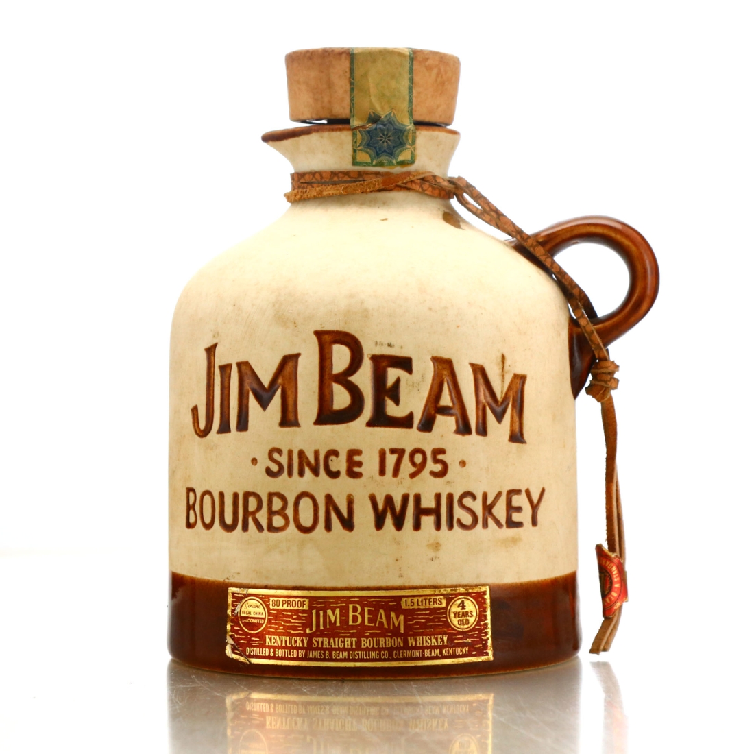 Jim Beam 4 Year Old Kentucky Straight Bourbon Regal China Decanter 1.5 Litre 1980s