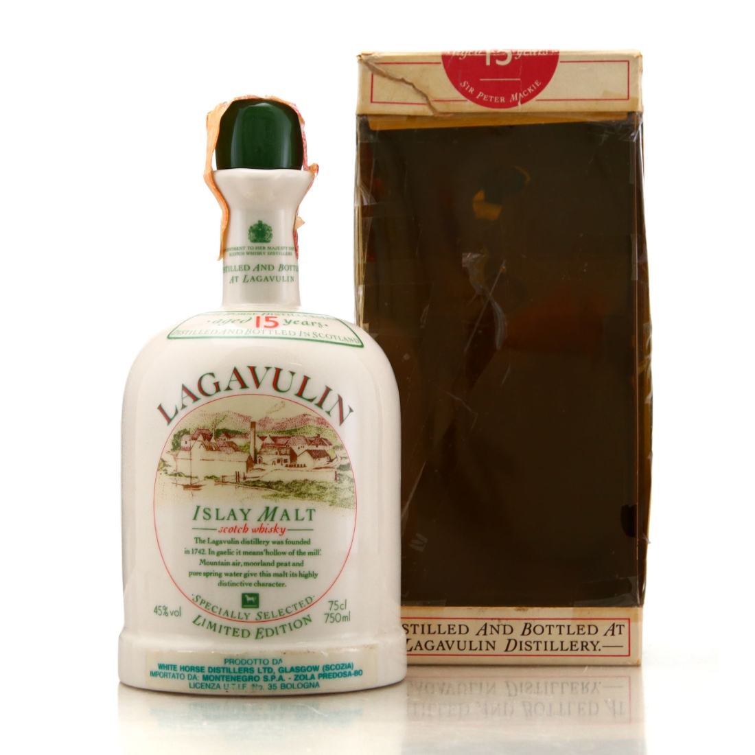 Lagavulin 15 Year Old White Horse Decanter 1980s / Montenegro Import