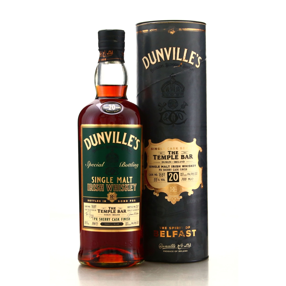 Dunville's 20 Year Old Single PX Sherry Cask Finish #1651 / The Temple Bar