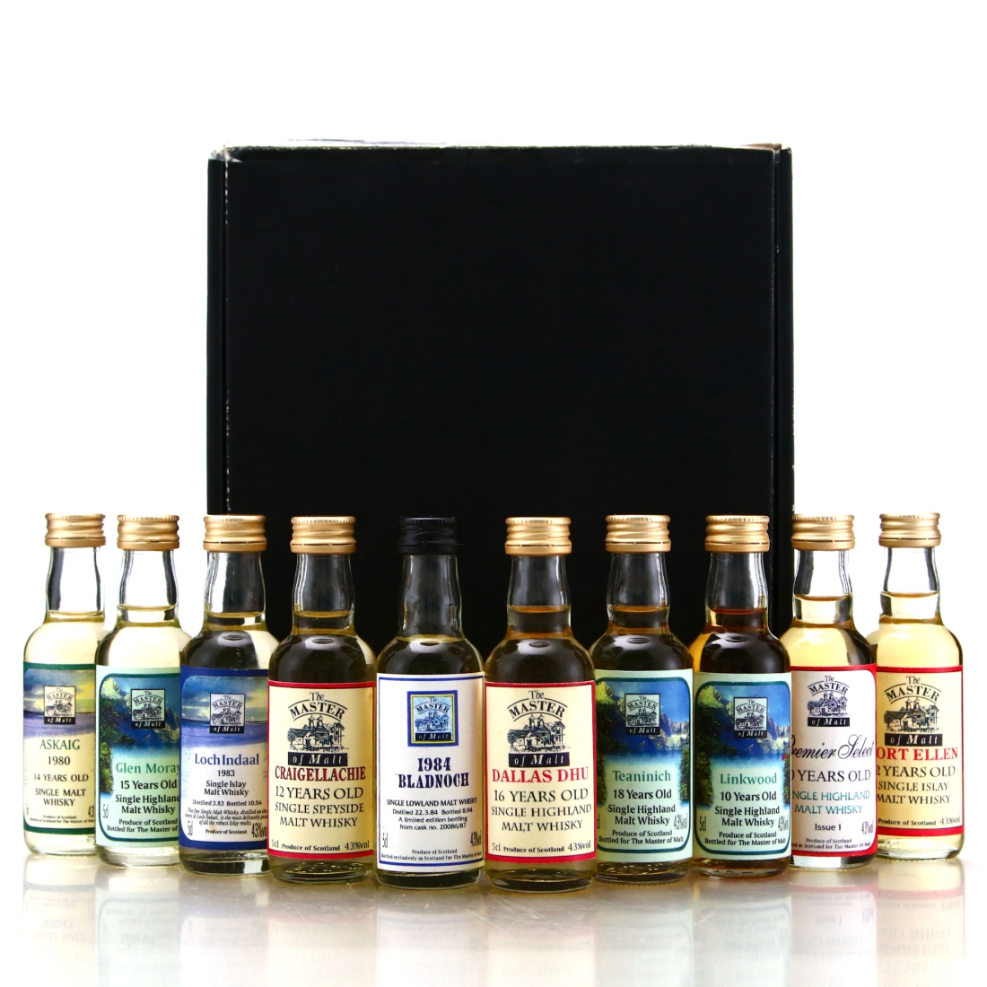 Master of Malt Miniatures x 10 / includes Port Ellen