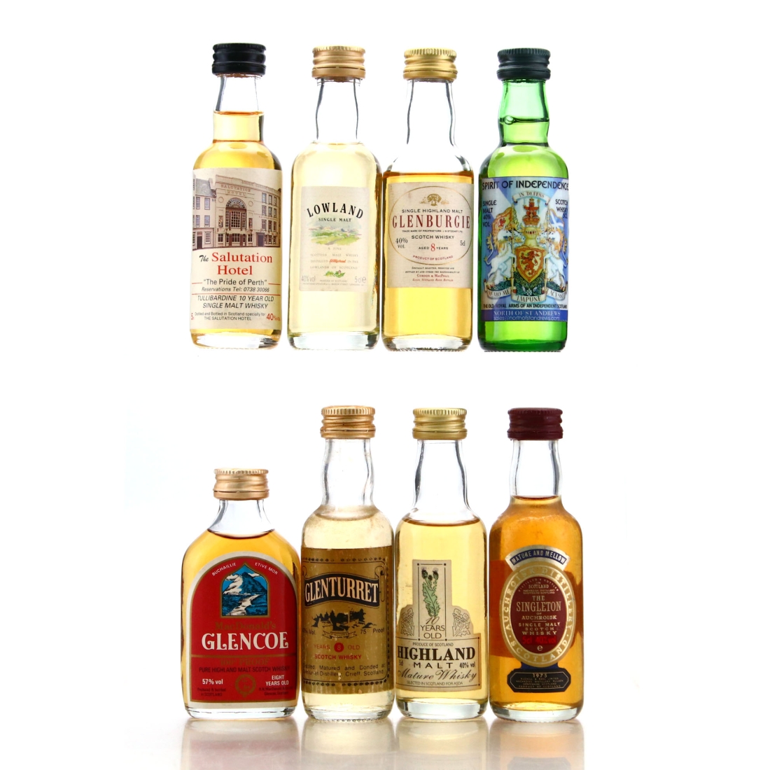 Single Malt Scotch Whisky Miniatures x 8