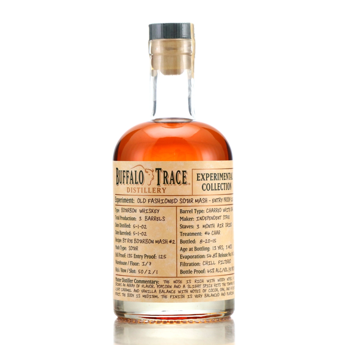 Buffalo Trace 2002 Experimental Collection 13 Year Old 37.5cl /  Old Fashioned Sour Mash - Entry Proof 125