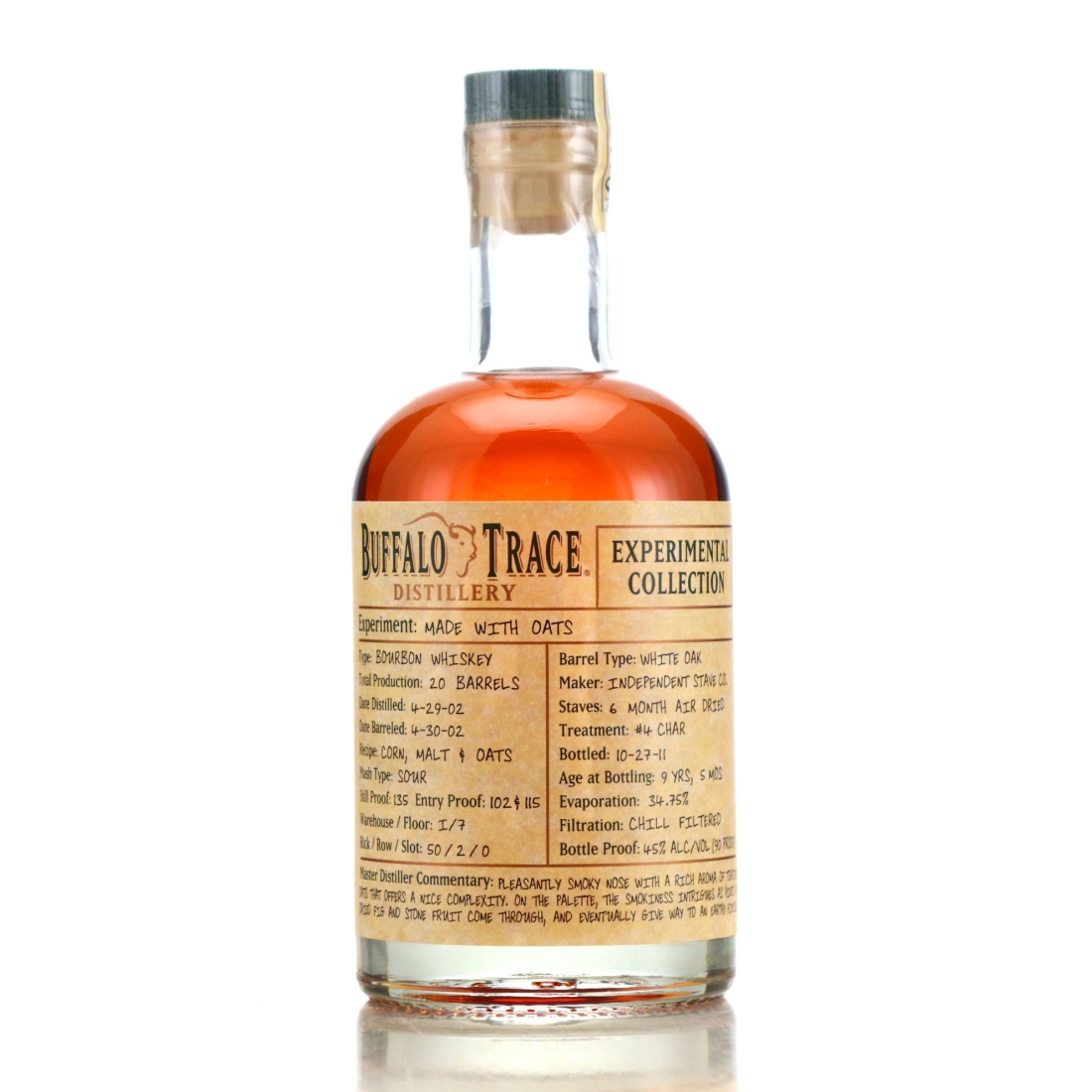 Buffalo Trace 2002 Experimental Collection 9 Year Old 37.5cl / Made with Oats