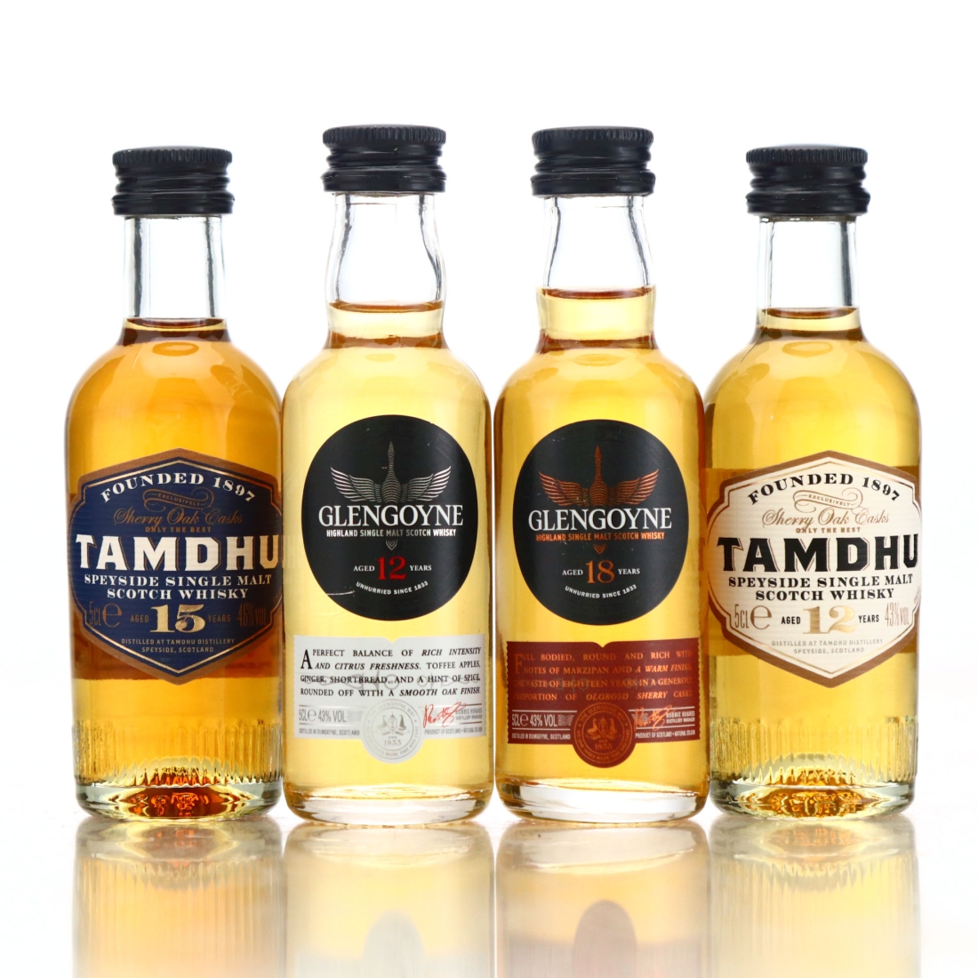 Single Malt Miniatures x 4 includes Glengoyne and Tamdhu
