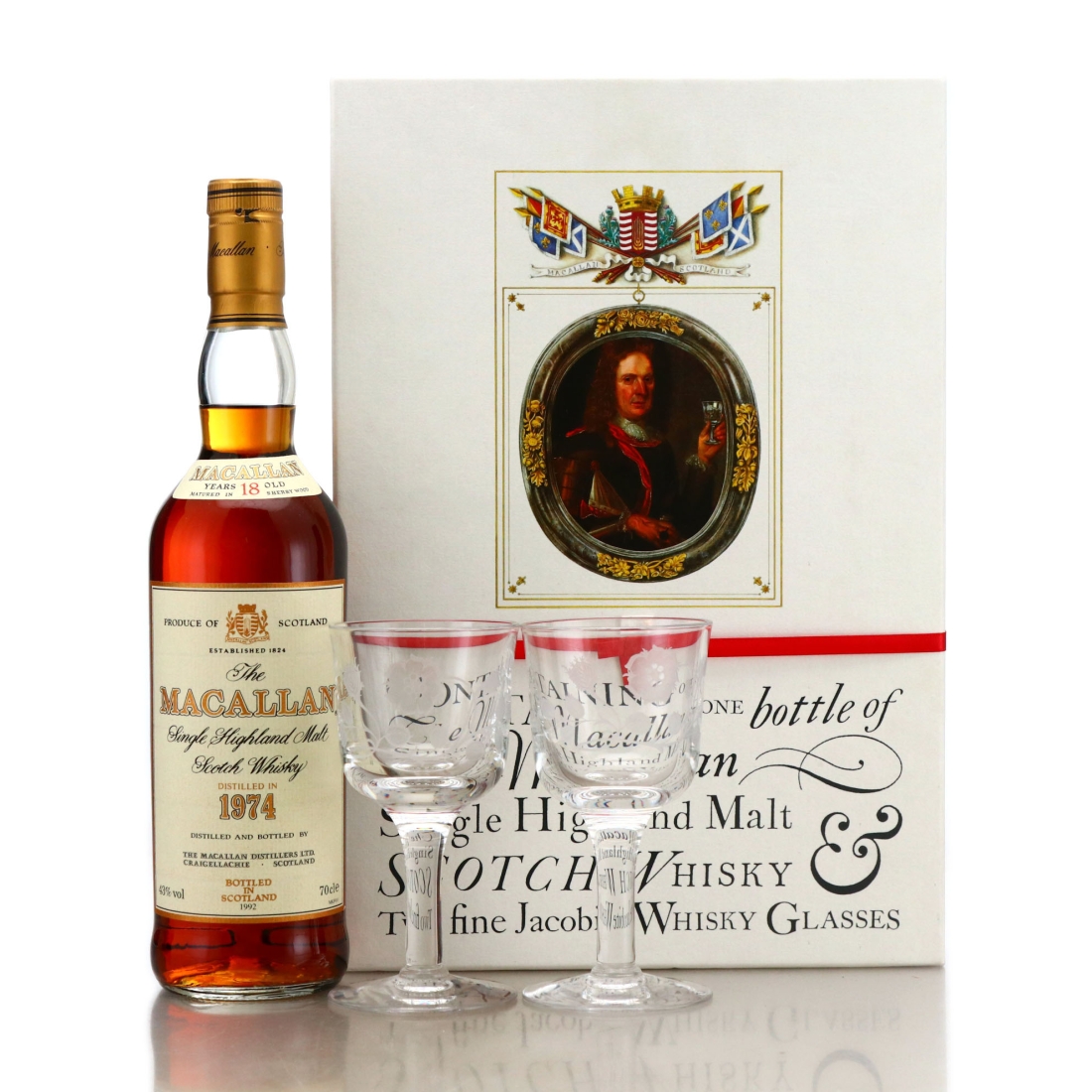 Macallan 1974 18 Year Old / with 2 x Jacobite Glasses