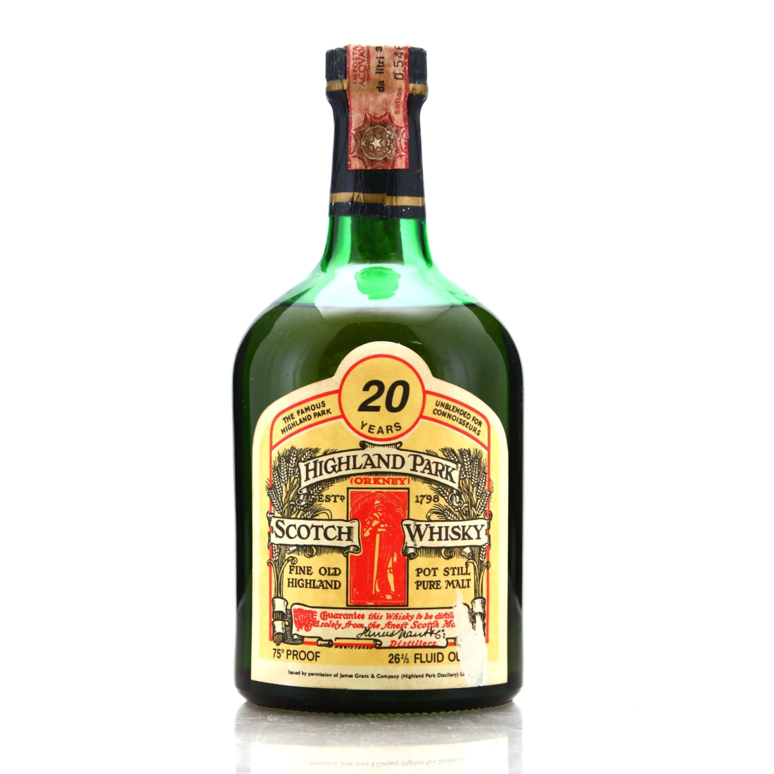 Highland Park 20 Year Old Magnus Label 1970s / Giaccone Whiskyteca Garten