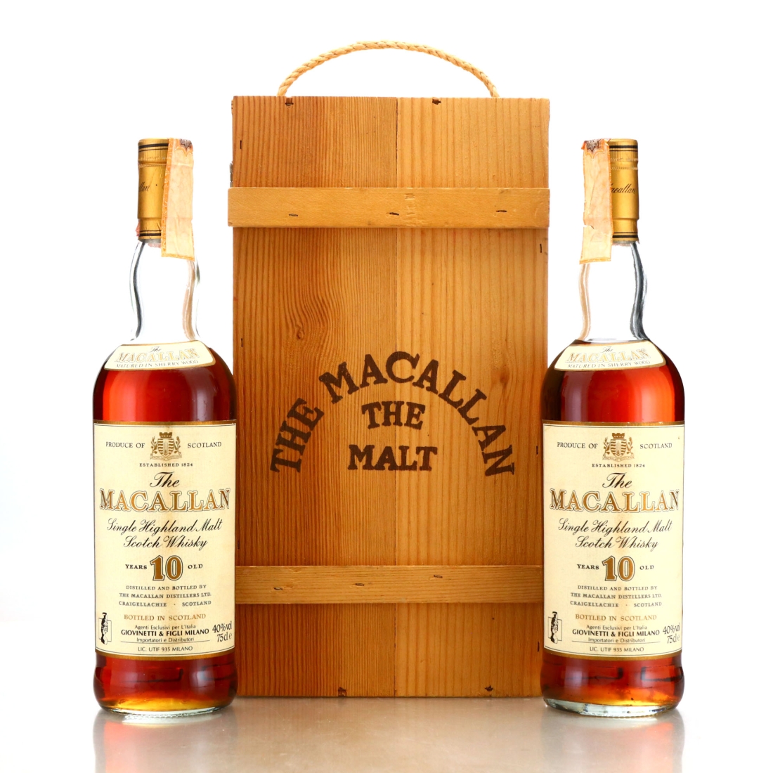 Macallan 10 Year Old 1980s 2 x 75cl / Giovinetti Import