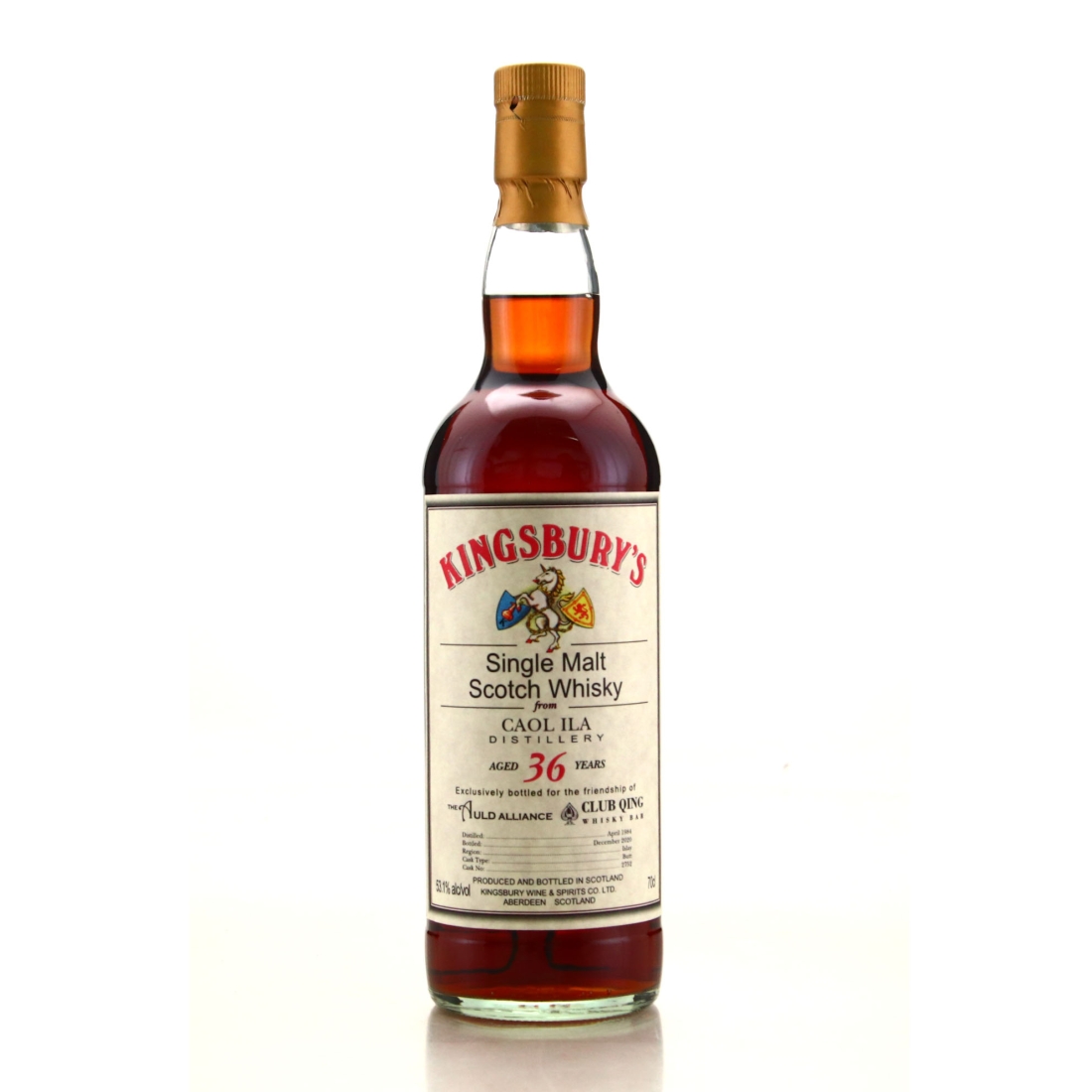 Caol Ila 1984 Kingsbury 36 Year Old / Auld Alliance and Club Qing