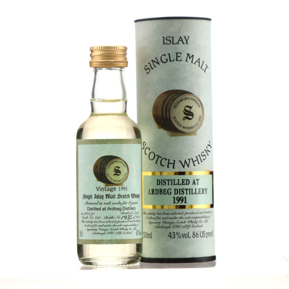 Ardbeg 1991 Signatory Vintage 8 Year Old Miniature