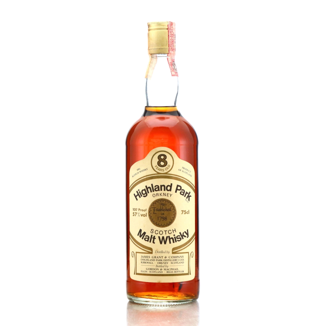 Highland Park 8 Year Old Gordon and MacPhail 100 Proof 1980s / Co. Pinerolo Import
