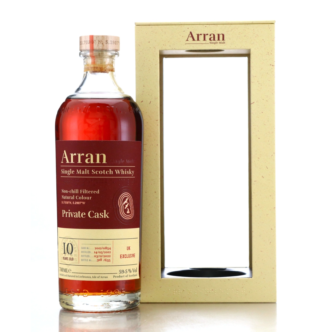 Arran 2012 Single Private Cask 10 Year Old #0854 / UK 