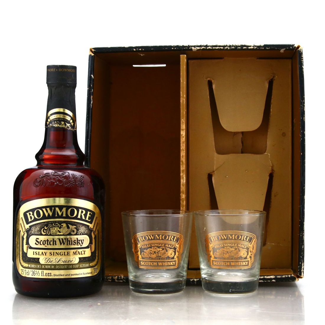 Bowmore De Luxe Gift Pack 1970s / with Glasses x 2