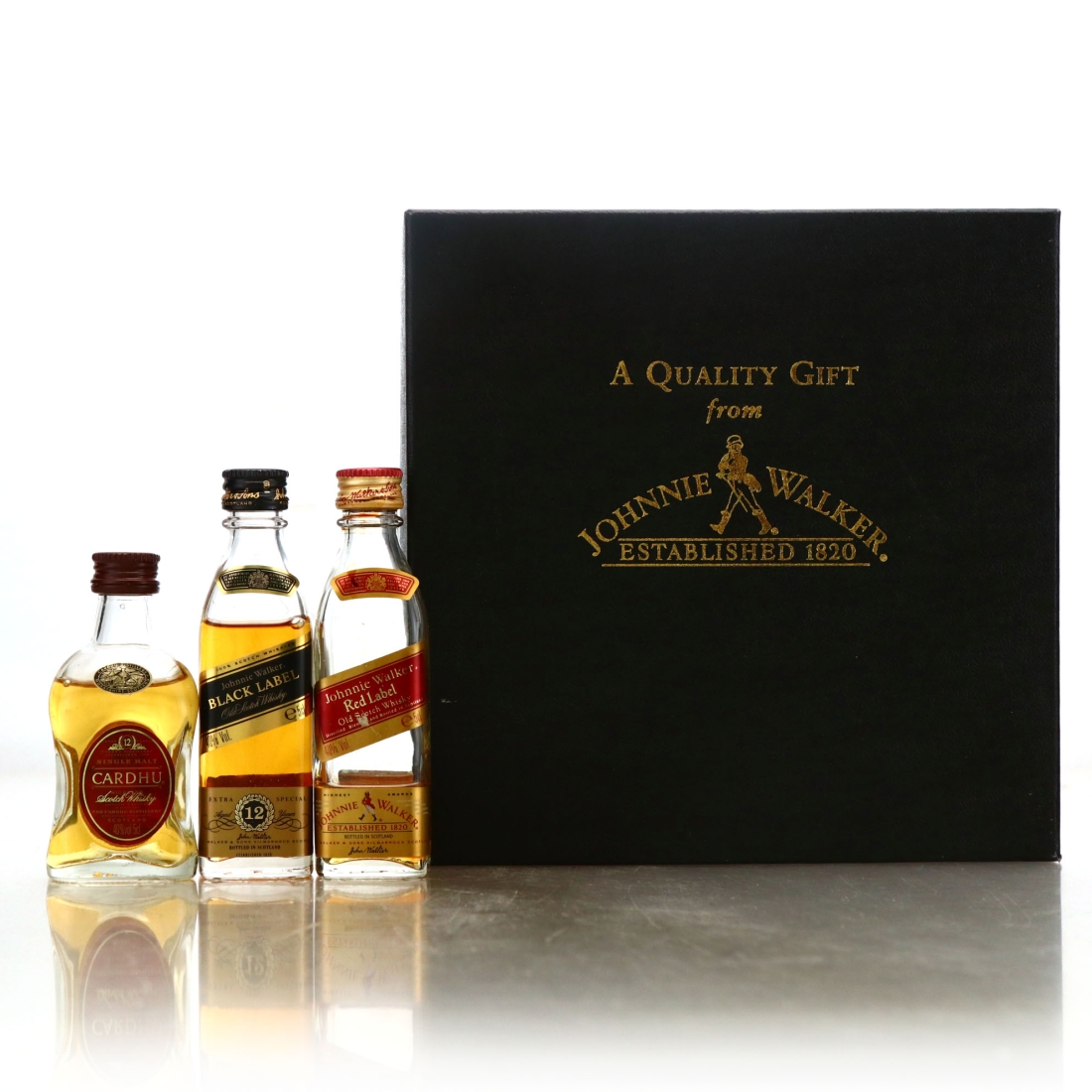 Johnnie Walker and Cardhu Miniature x 3