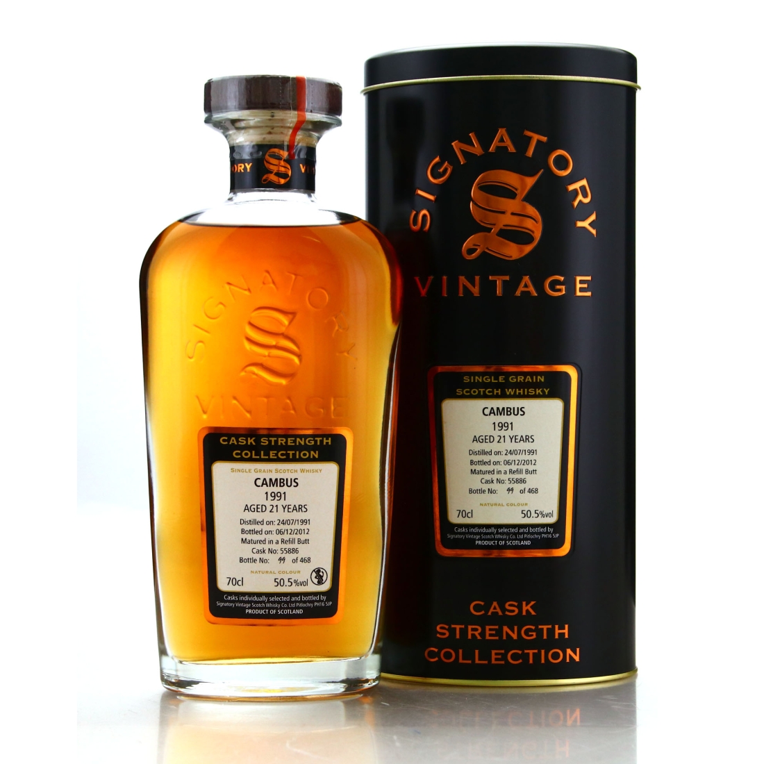 Cambus 1991 Signatory Vintage 21 Year Old Cask Strength