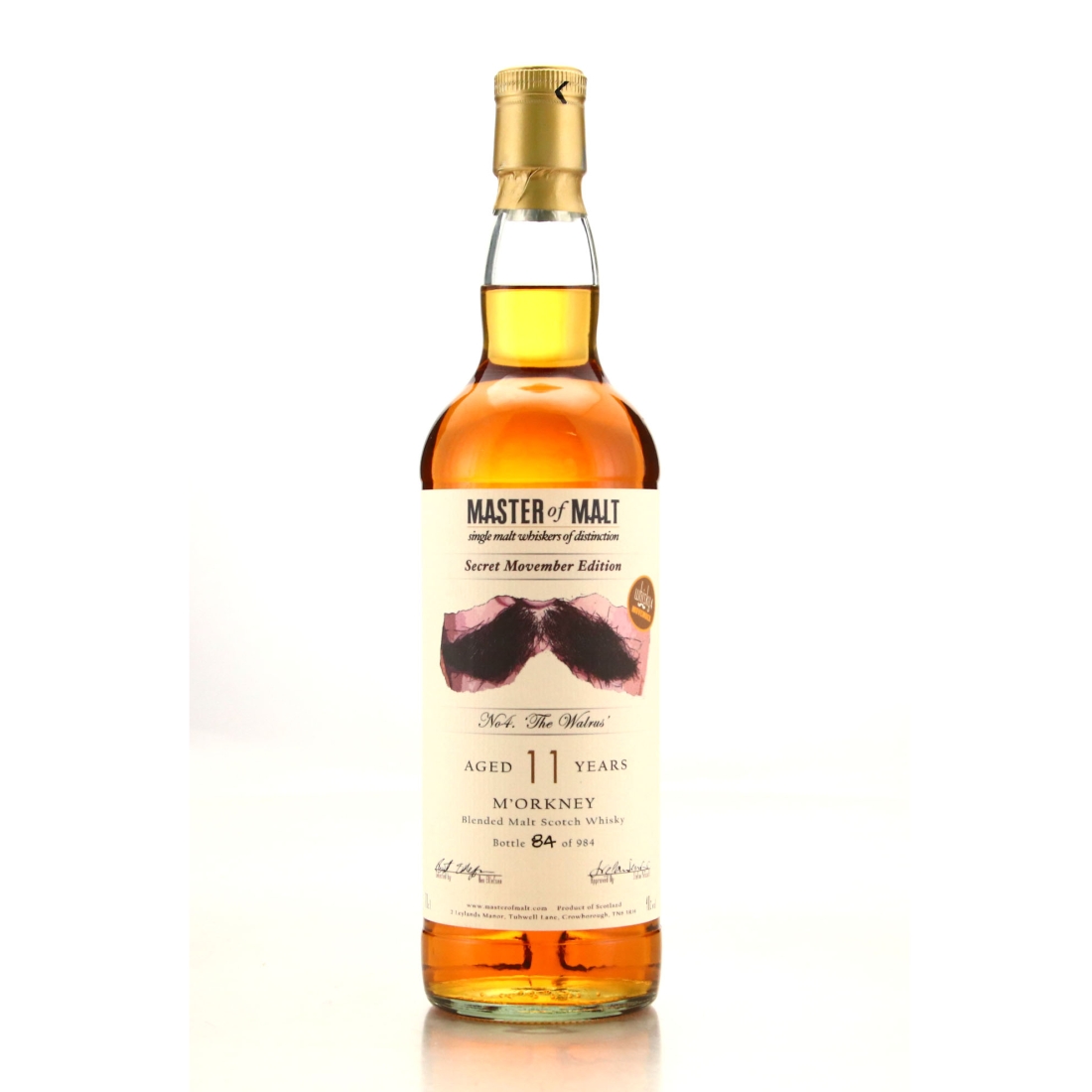 M'Orkney 11 Year Old Master of Malt / Movember 2009 - No.4 The Walrus