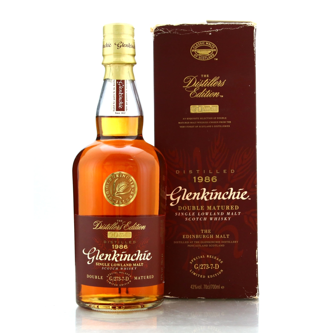 Glenkinchie 1986 Distillers Edition G/273-7-D / Inaugural Release