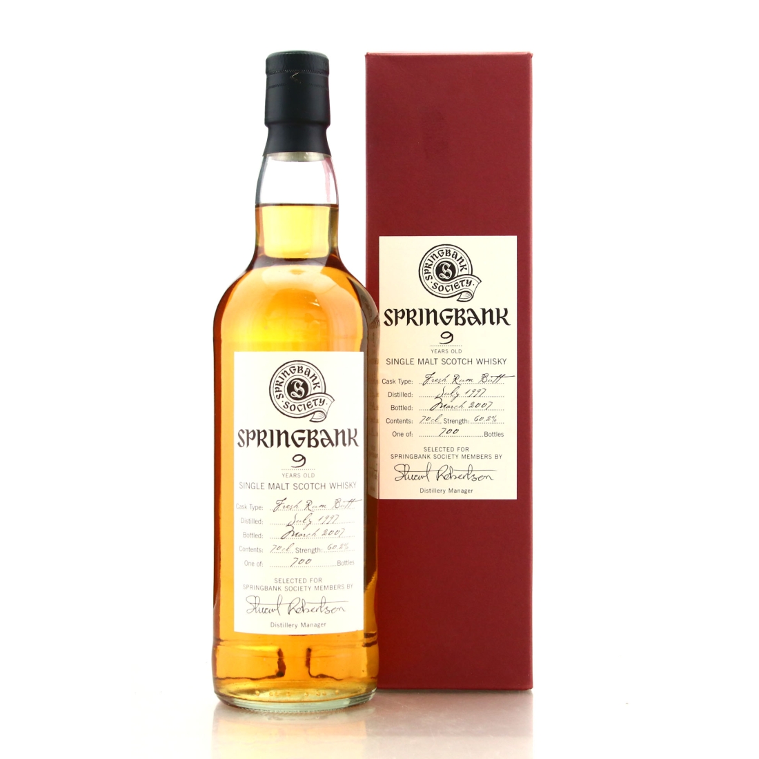 Springbank 1997 Springbank Society 9 Year Old / Fresh Rum Butt