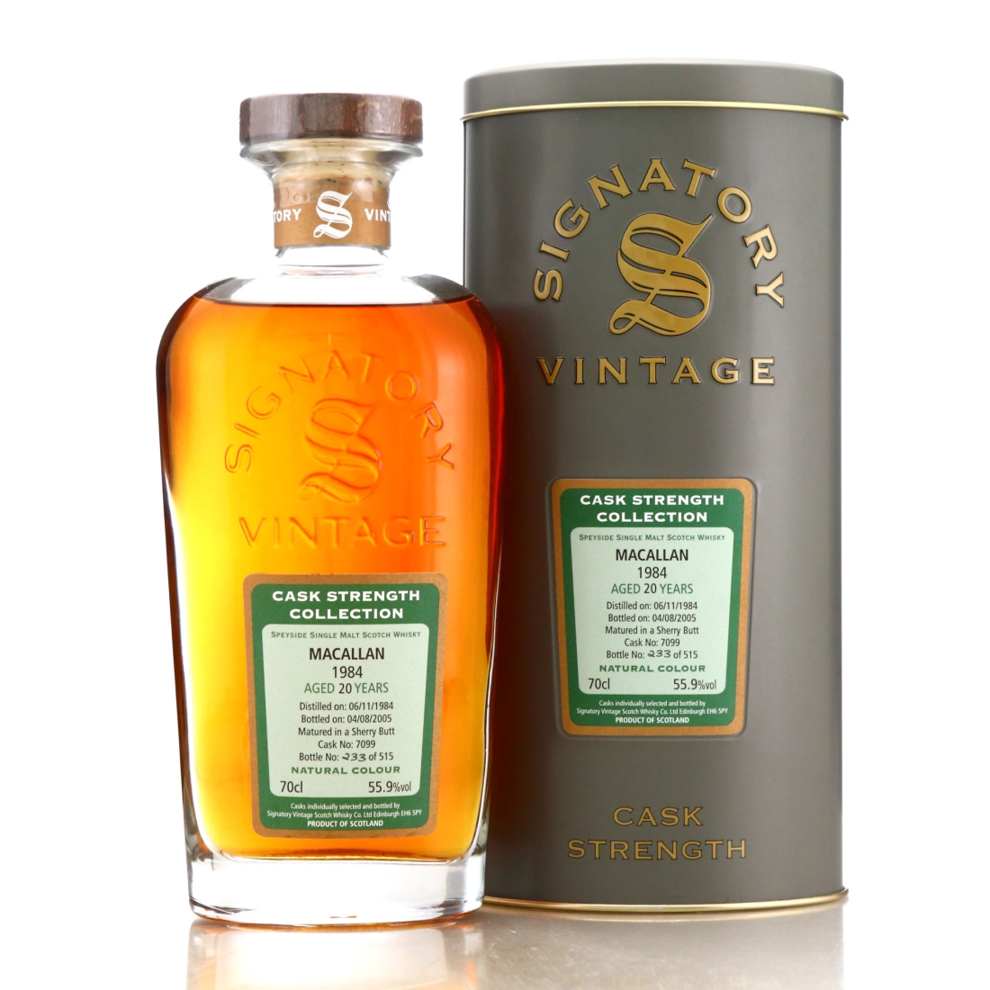 Macallan 1984 Signatory Vintage 20 Year Old Cask Strength