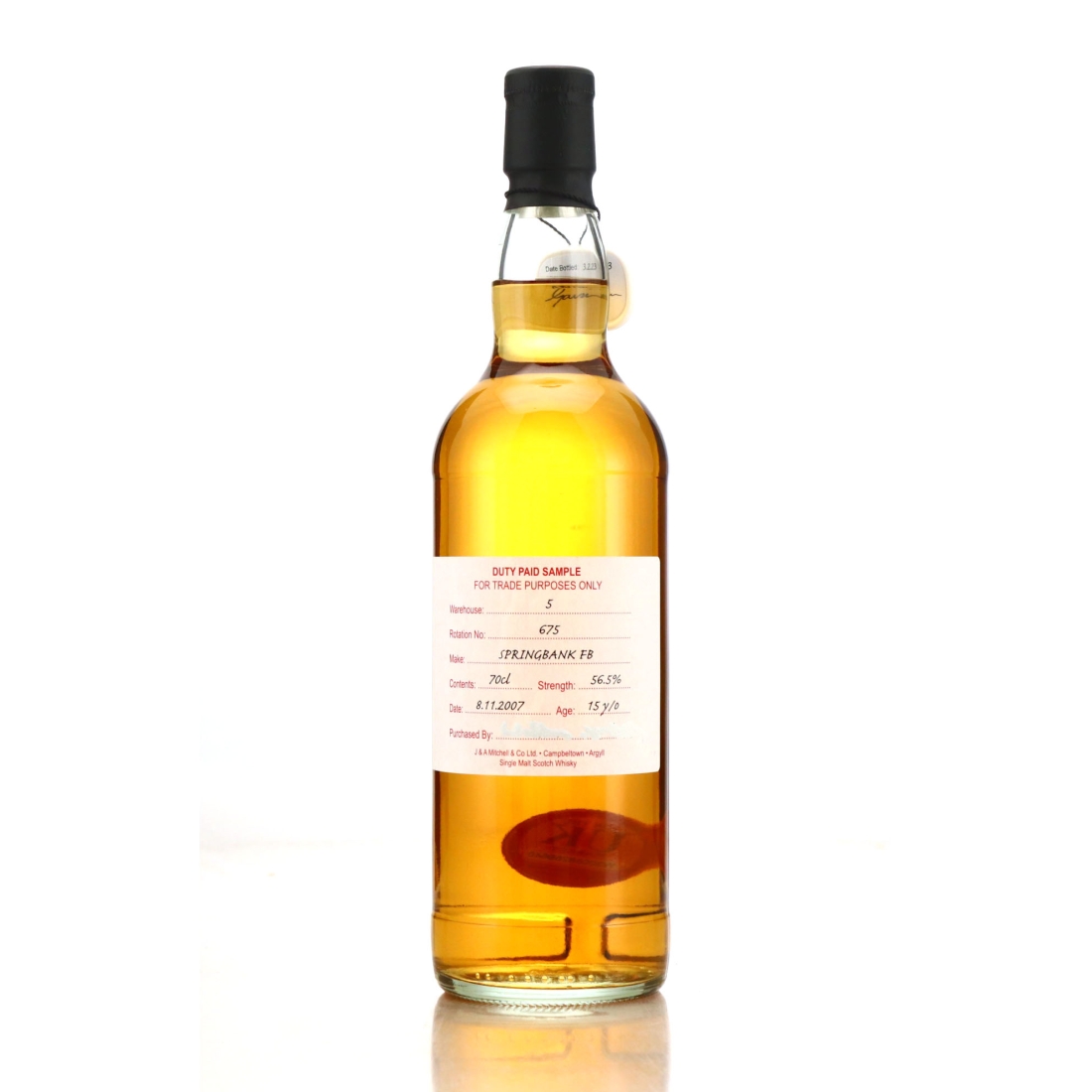Springbank 2007 Duty Paid Sample 15 Year Old / Fresh Bourbon