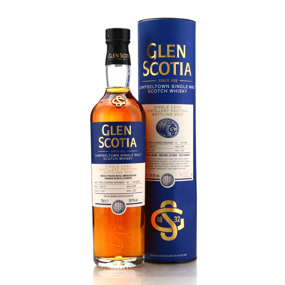 Glen Scotia 2004 Single Oloroso Cask Finish 18 Year Old 19-57-73 / Campbeltown Malts Festival 2022
