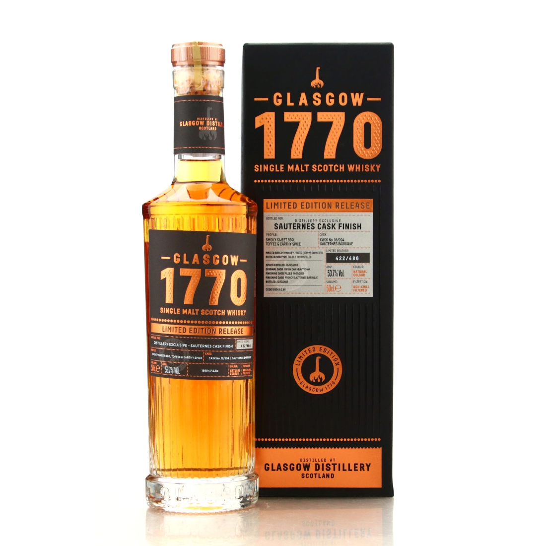Glasgow '1770' 2018 Sauternes Cask Finish #994 50cl / Distillery Shop
