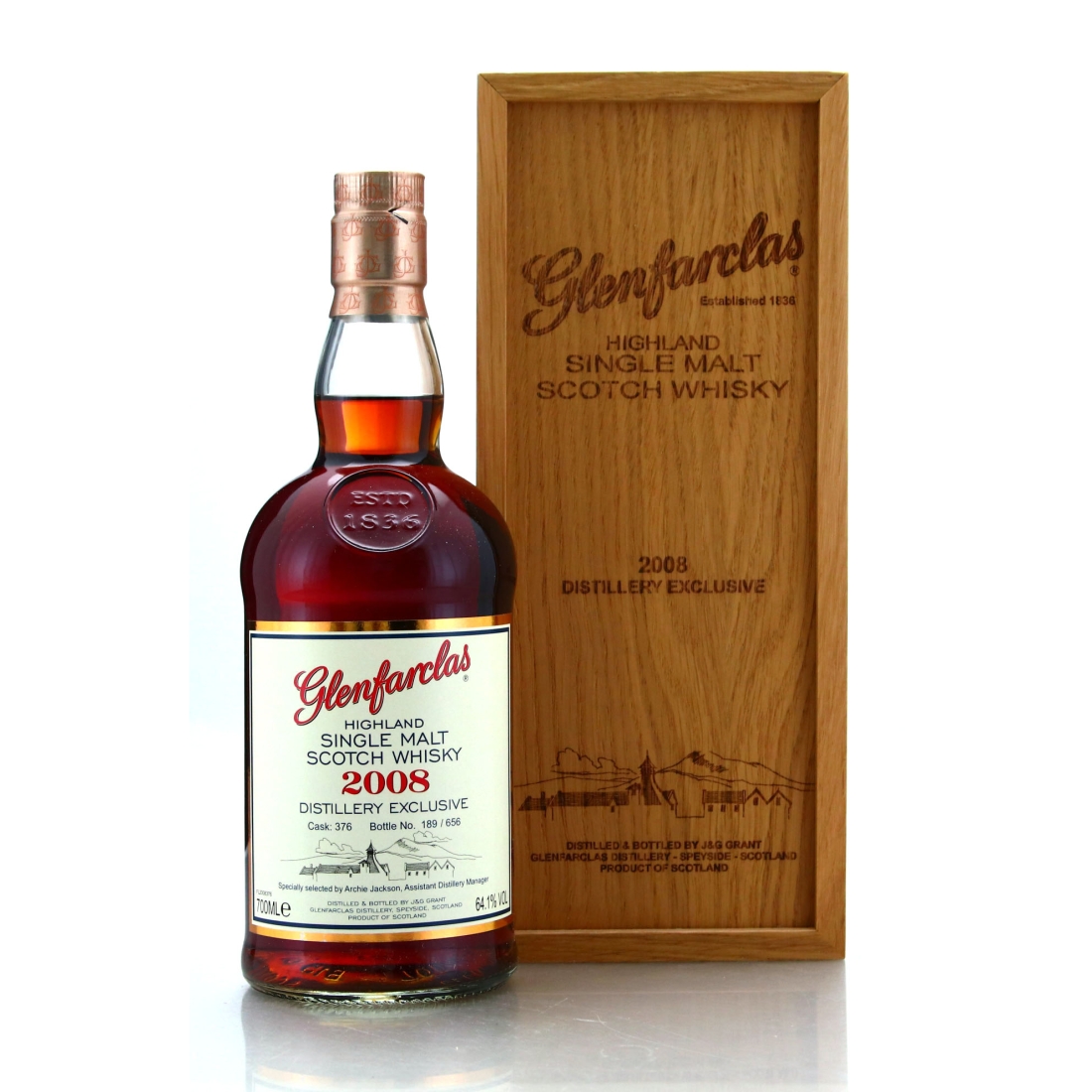 Glenfarclas 2008 Single Oloroso Cask 10 Year Old #376 / Archie Jackson 35 Years